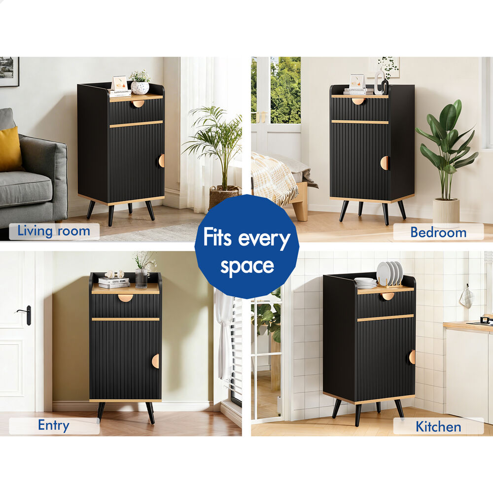 ALFORDSON Storage Cabinet Bathroom Buffet Sideboard Bedside Table Black