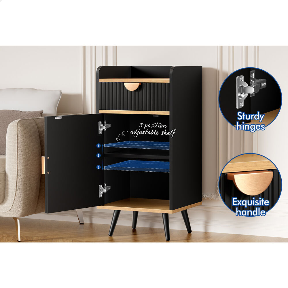 ALFORDSON Storage Cabinet Bathroom Buffet Sideboard Bedside Table Black