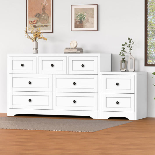 ALFORDSON 7 Chest of Drawers Bedside Table Hamptons Bedroom Storage White