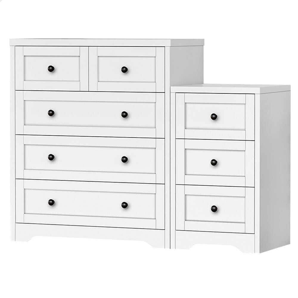 ALFORDSON 5 Chest of Drawers Bedside Table Bedroom Storage Hamptons White