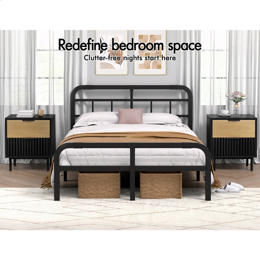 ALFORDSON 4 Chest of Drawers Bedside Table Storage Cabinet Set Dresser Black/Wood