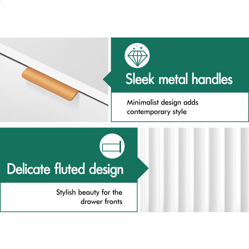 ALFORDSON 4 Chest of Drawers Bedside Table Storage Cabinet Set Dresser White