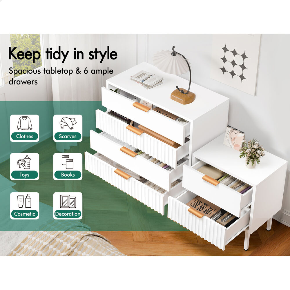 ALFORDSON 4 Chest of Drawers Bedside Table Storage Cabinet Set Dresser White