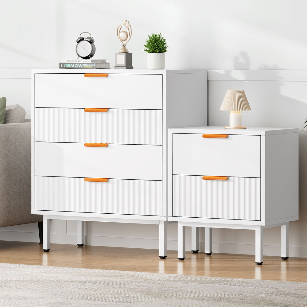 ALFORDSON 4 Chest of Drawers Bedside Table Storage Cabinet Set Dresser White