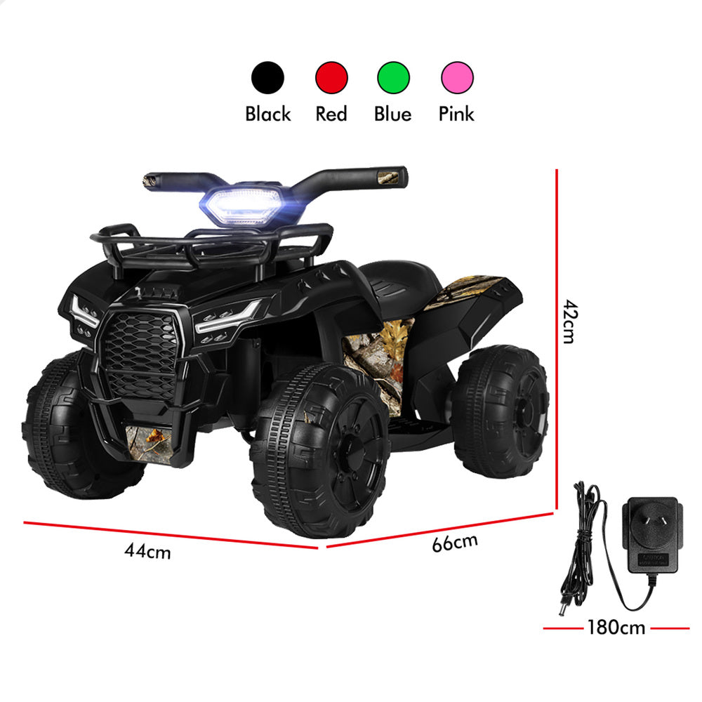 ALFORDSON Kids Ride On Car Electric ATV Toy With LED Lights Black