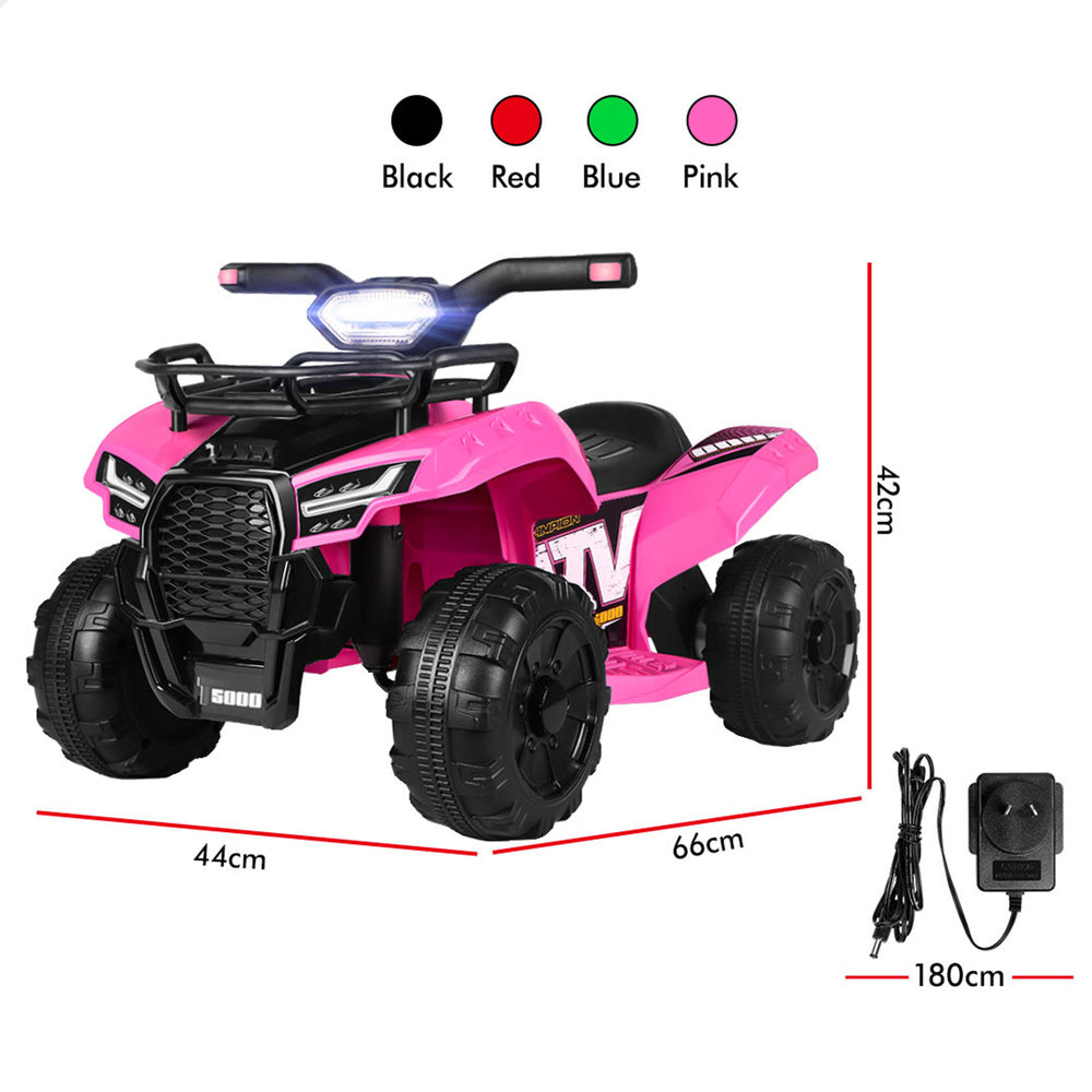 ALFORDSON Kids Ride On Car Electric ATV Toy With LED Lights Pink