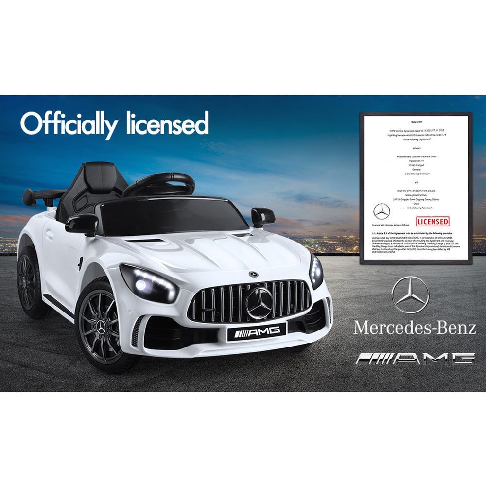 ALFORDSON Kids Ride On Car Mercedes-Benz Licensed Electric Motors White