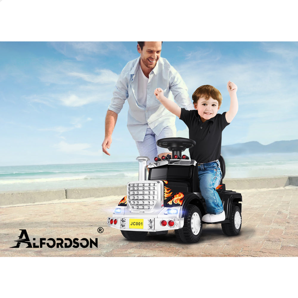 ALFORDSON Kids Ride On Car Electric Toy Truck 25W Motor w/ LED Lights Black