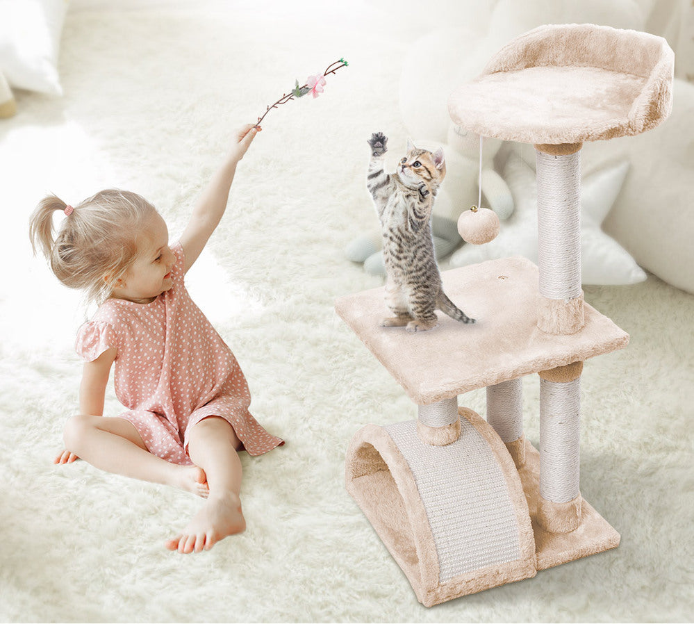 BEASTIE Cat Tree Scratching Post Scratcher Tower Condo House Furniture Wood 82cm