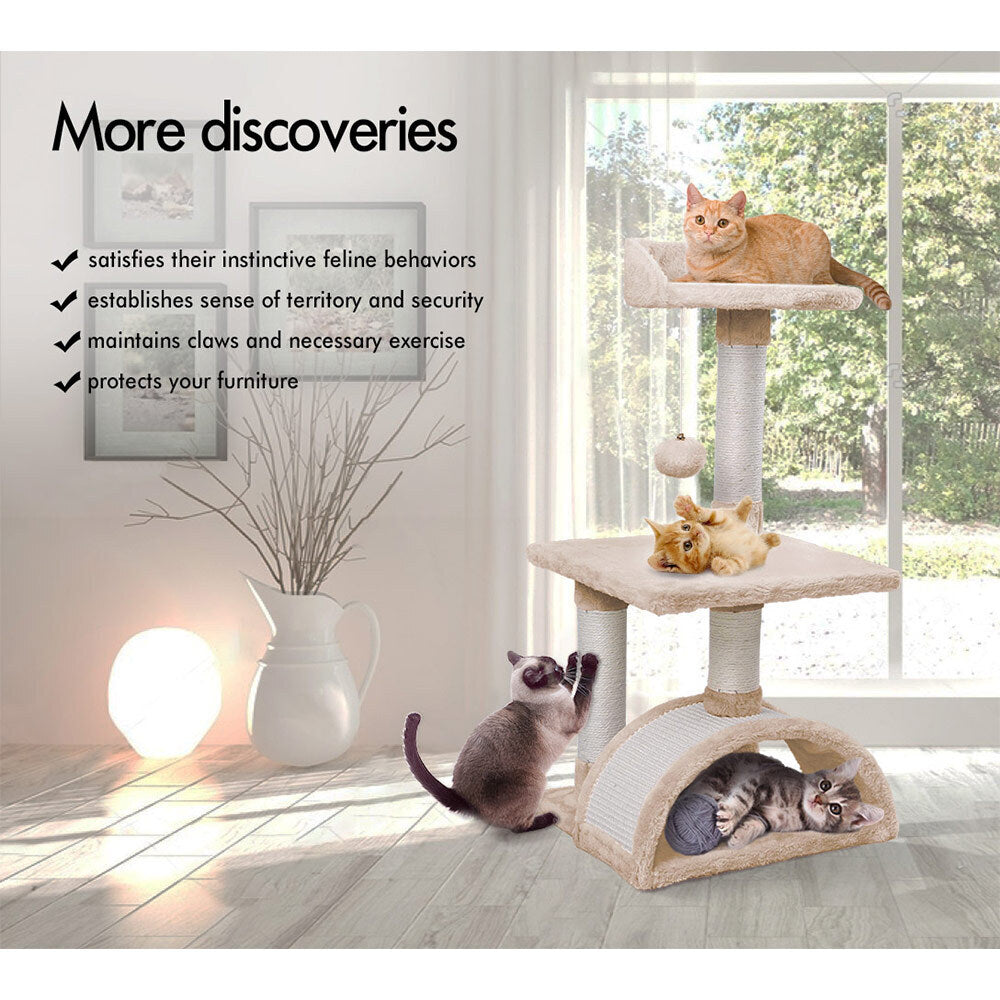 BEASTIE Cat Tree Scratching Post Scratcher Tower Condo House Furniture Wood 82cm
