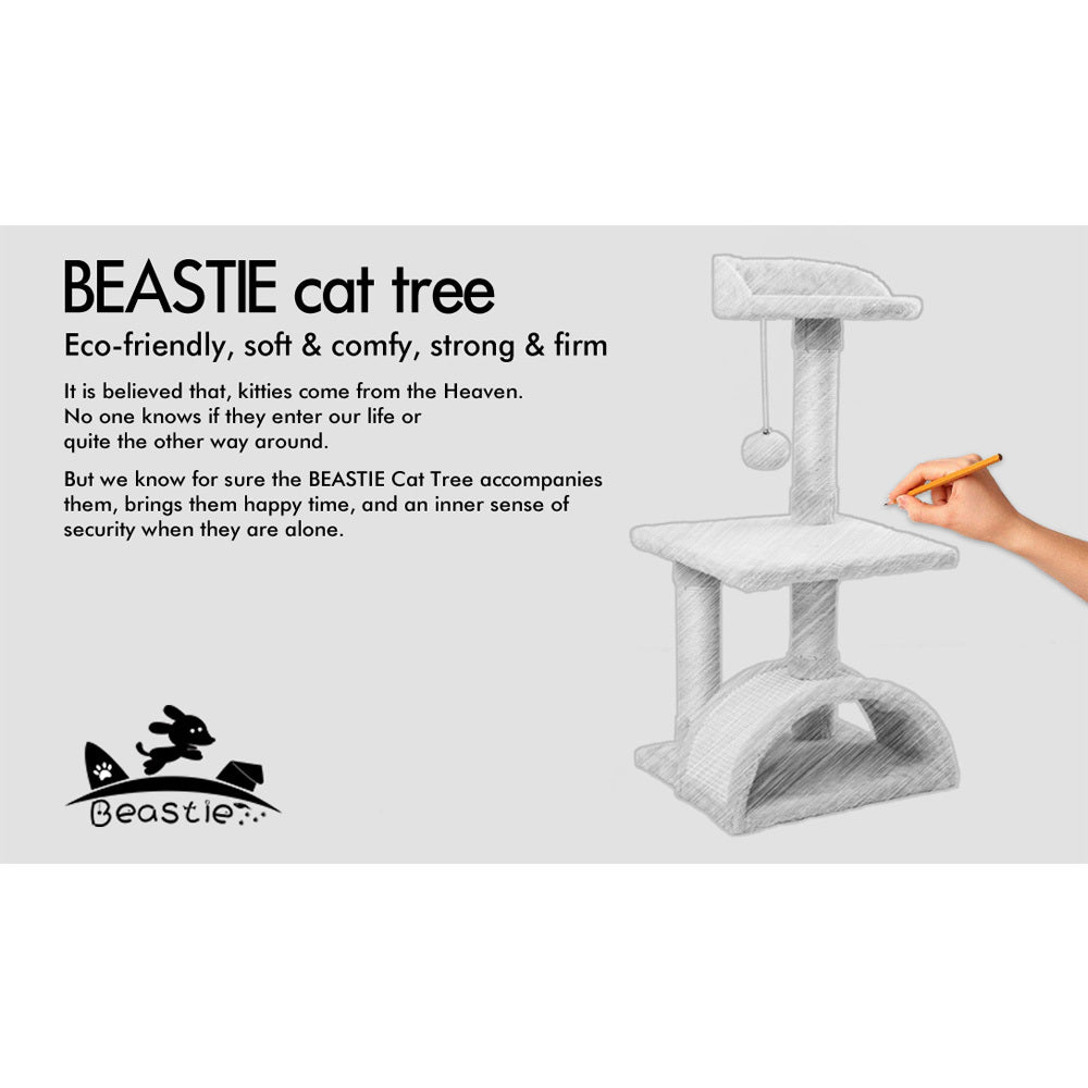 BEASTIE Cat Tree Scratching Post Scratcher Tower Condo House Furniture Wood 82cm