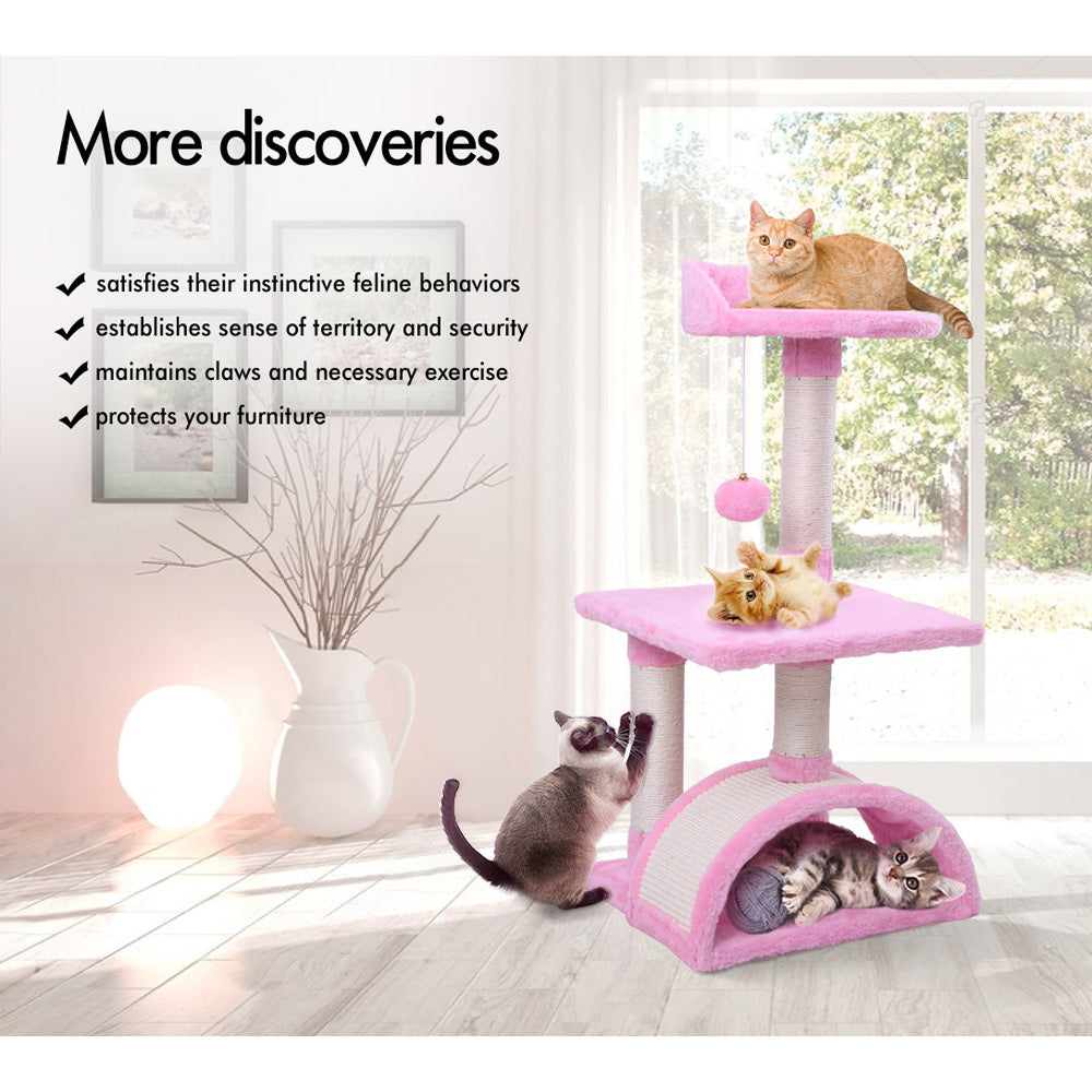 BEASTIE Cat Tree Scratching Post Scratcher Tower Condo House Furniture Wood 82cm