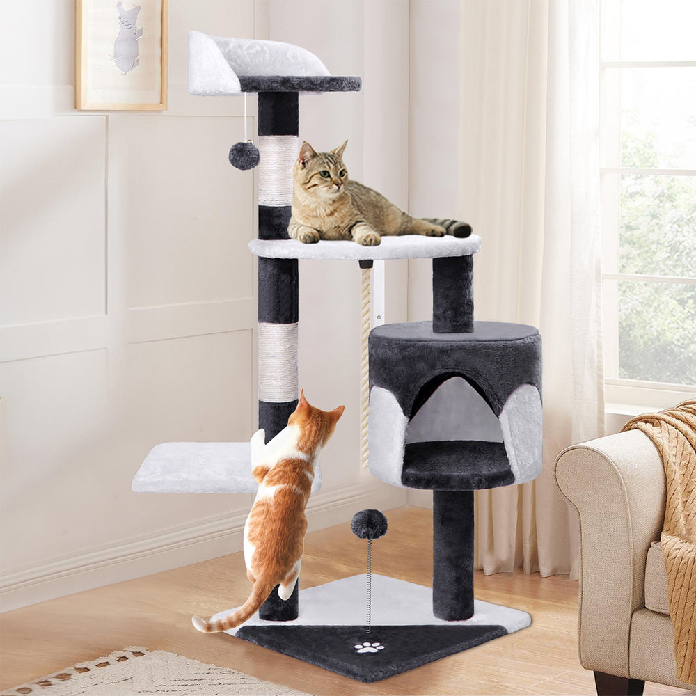 BEASTIE Cat Tree Scratching Post Scratcher Tower Condo House Furniture Wood 112cm