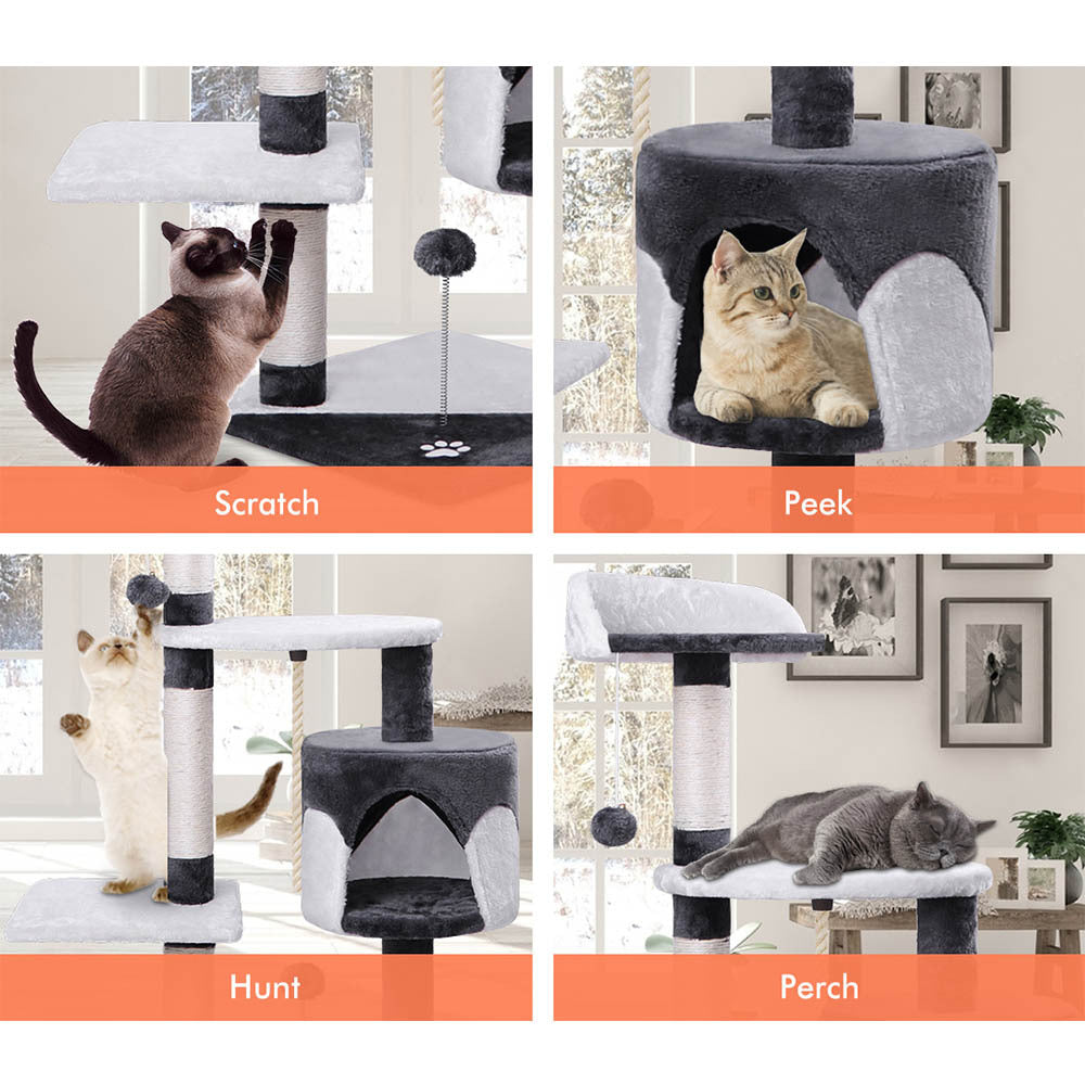 BEASTIE Cat Tree Scratching Post Scratcher Tower Condo House Furniture Wood 112cm