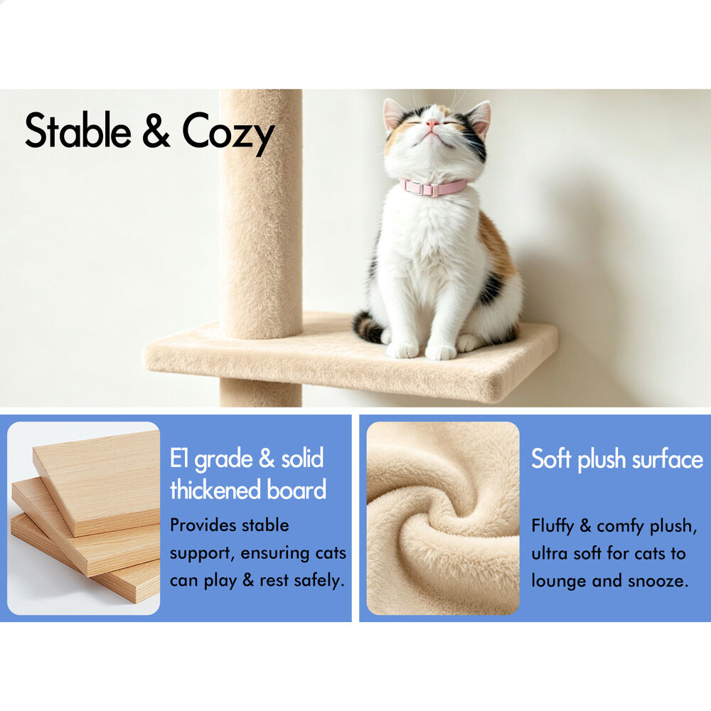 BEASTIE Cat Tree Scratching Post Scratcher Tower Condo House Furniture 230-286cm