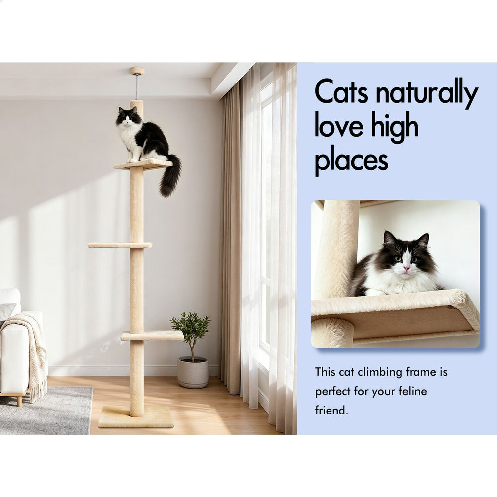 BEASTIE Cat Tree Scratching Post Scratcher Tower Condo House Furniture 230-286cm