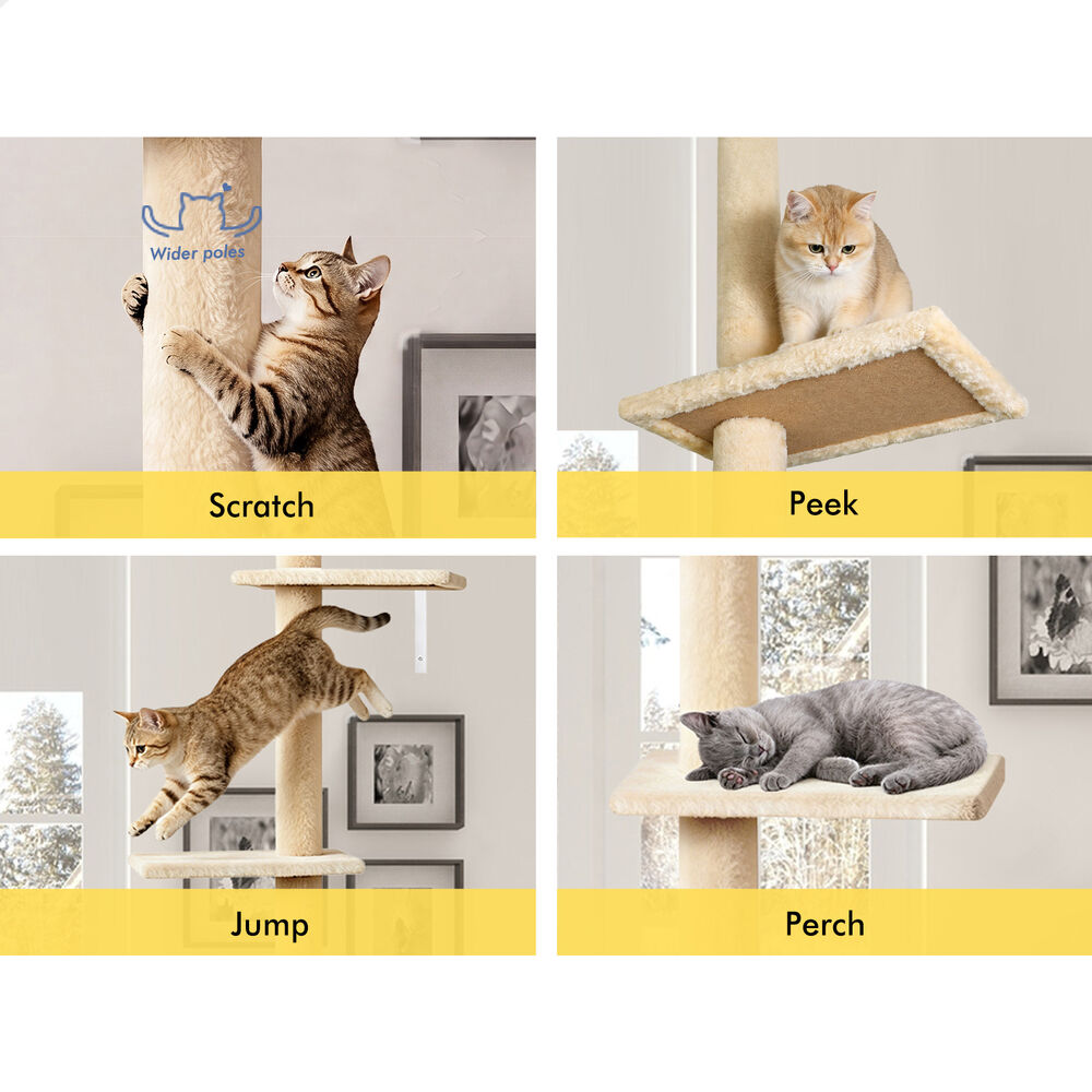 BEASTIE Cat Tree Scratching Post Scratcher Tower Condo House Furniture 230-286cm