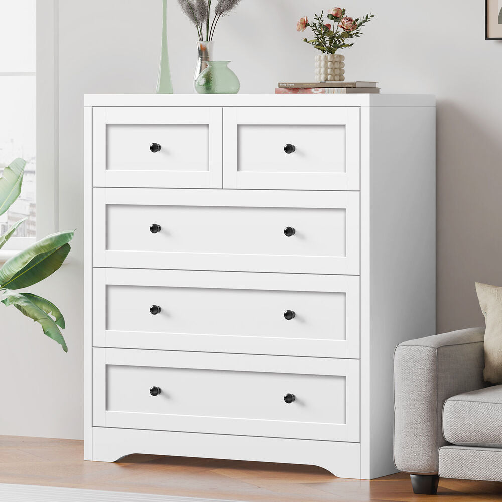 5 Chest of Drawers ALFORDSON Hamptons Storage Cabinet White