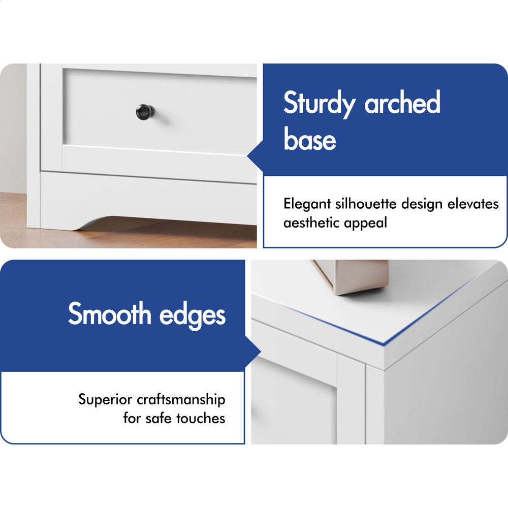 5 Chest of Drawers ALFORDSON Hamptons Storage Cabinet White