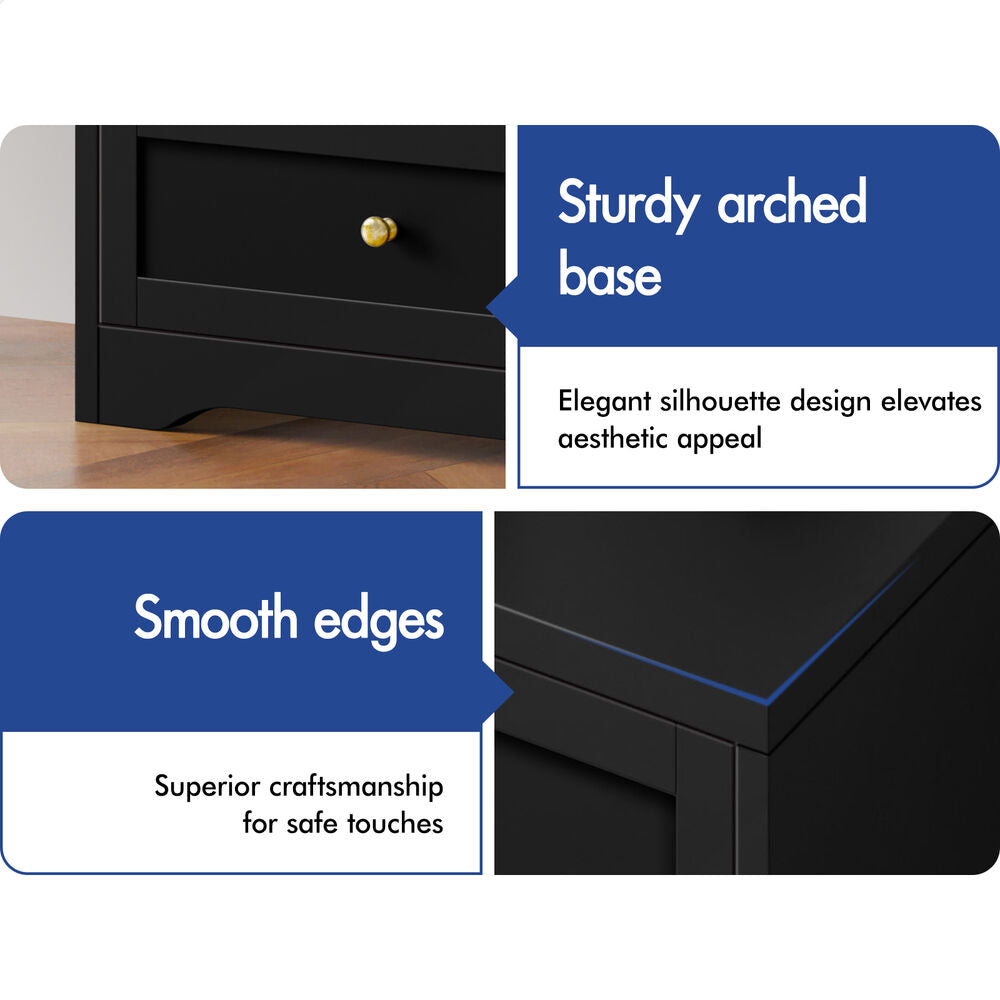 ALFORDSON 6 Chest of Drawers Hamptons Storage Cabinet Dresser Tallboy Black