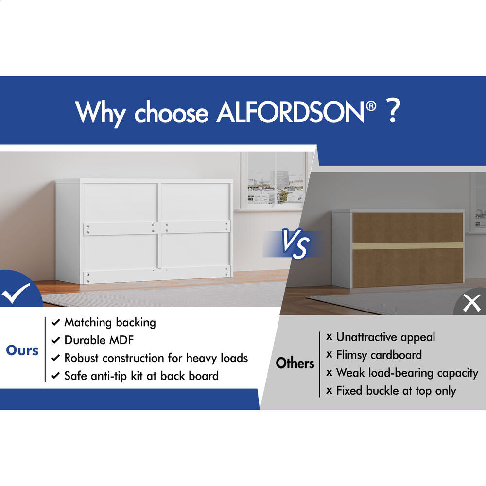 ALFORDSON 6 Chest of Drawers Hamptons Storage Cabinet Dresser Tallboy White