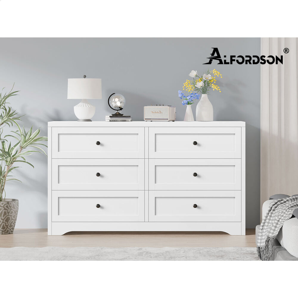 ALFORDSON 6 Chest of Drawers Hamptons Storage Cabinet Dresser Tallboy White