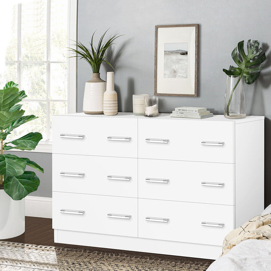 6 Chest of Drawers ALFORDSON Hamptons Storage Dresser White