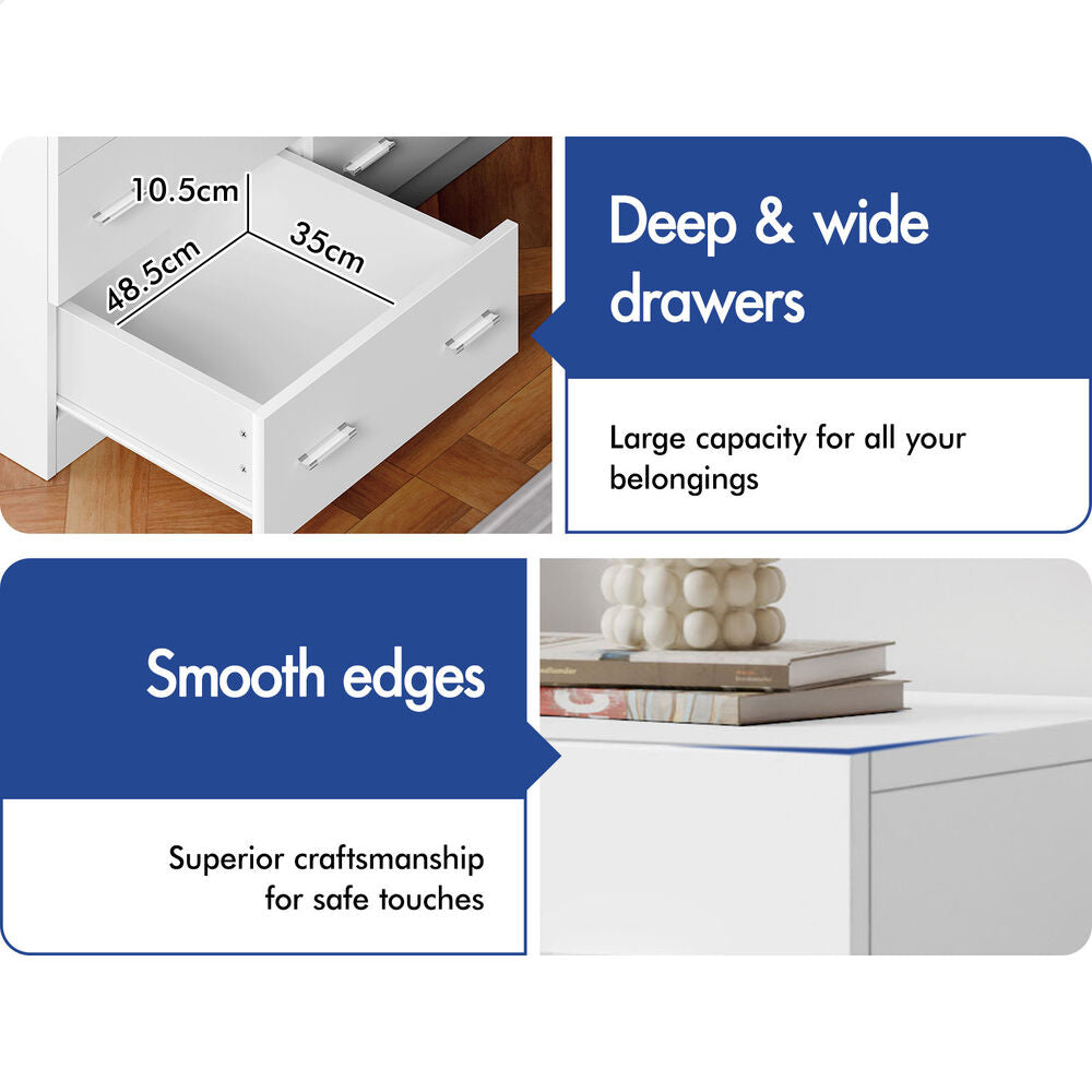 6 Chest of Drawers ALFORDSON Hamptons Storage Dresser White