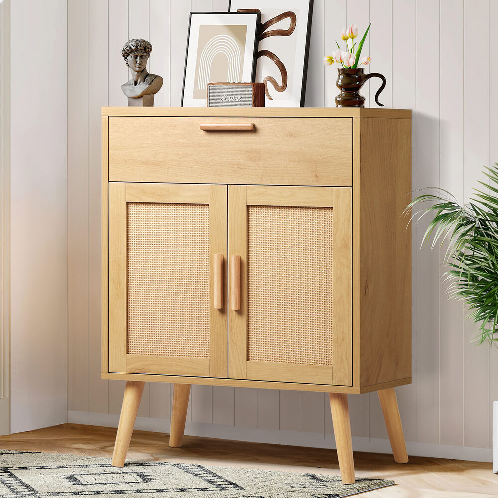 ALFORDSON Sideboard Chest of Drawers Rattan Buffet Storage Cabinet Kitchen Oak