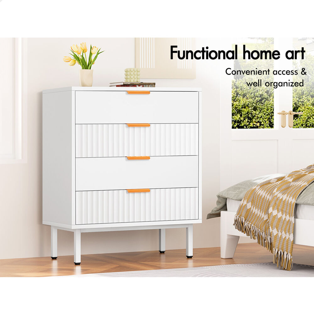 ALFORDSON 4 Chest of Drawers Modern Storage Cabinet Dresser Tallboy White