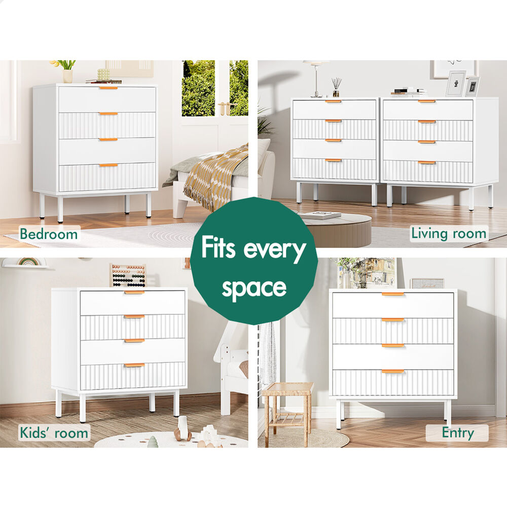 ALFORDSON 4 Chest of Drawers Modern Storage Cabinet Dresser Tallboy White