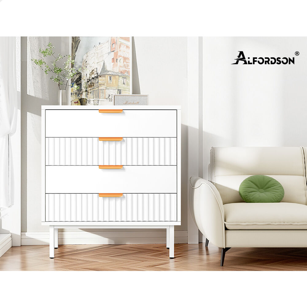 ALFORDSON 4 Chest of Drawers Modern Storage Cabinet Dresser Tallboy White