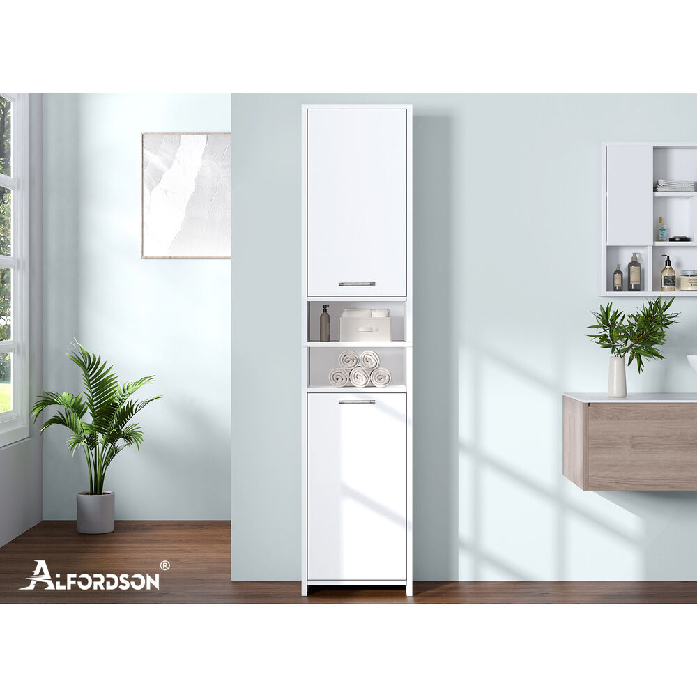 ALFORDSON Bathroom Cabinet Tall Storage Furniture Slim Shelf Cupboard White