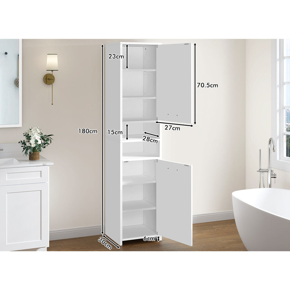 ALFORDSON Bathroom Cabinet Tall Storage Furniture Slim Shelf Cupboard White