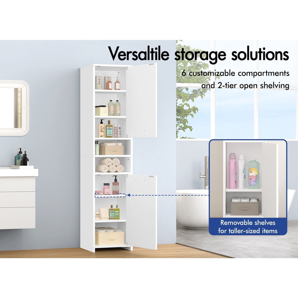 ALFORDSON Bathroom Cabinet Tall Storage Furniture Slim Shelf Cupboard White
