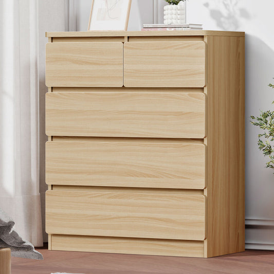 ALFORDSON 5 Chest of Drawers Minimalist Storage Cabinet Dresser Tallboy Oak
