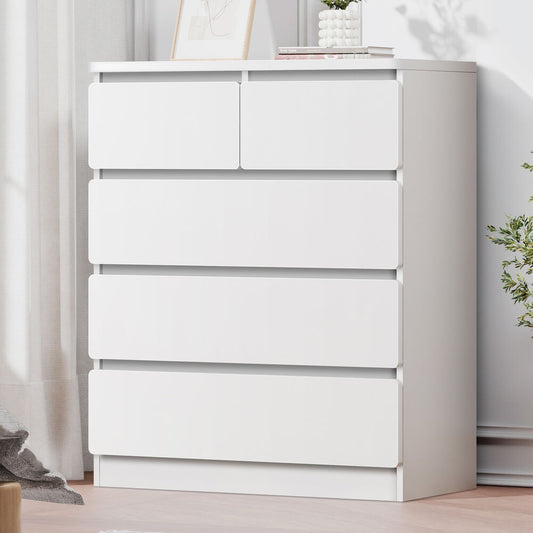 ALFORDSON 5 Chest of Drawers Minimalist Storage Cabinet Dresser Tallboy White