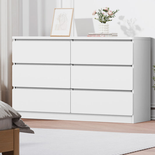 ALFORDSON 6 Chest of Drawers Minimalist Storage Cabinet Dresser Tallboy White