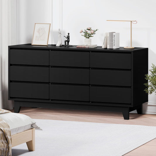 ALFORDSON 9 Chest of Drawers Minimalist Storage Cabinet Dresser Tallboy Black