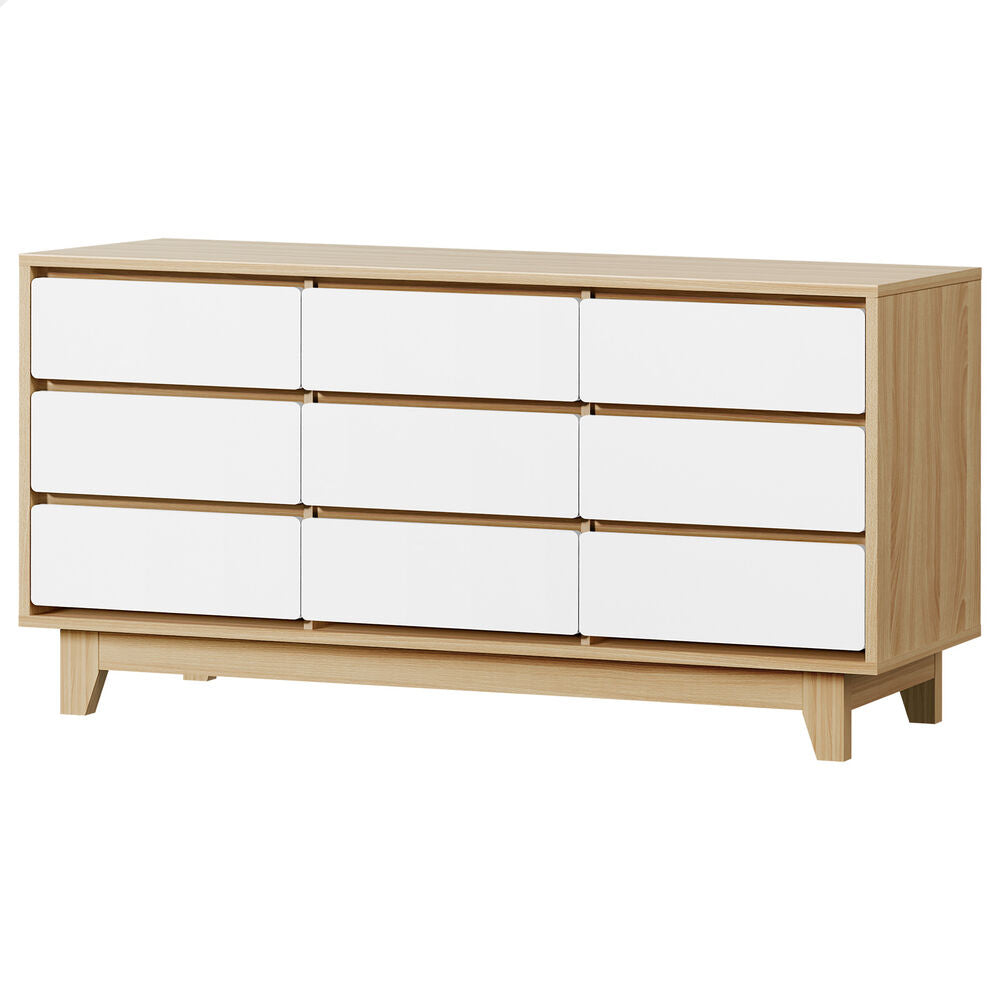 ALFORDSON 9 Chest of Drawers Minimalist Storage Cabinet Dresser Tallboy White