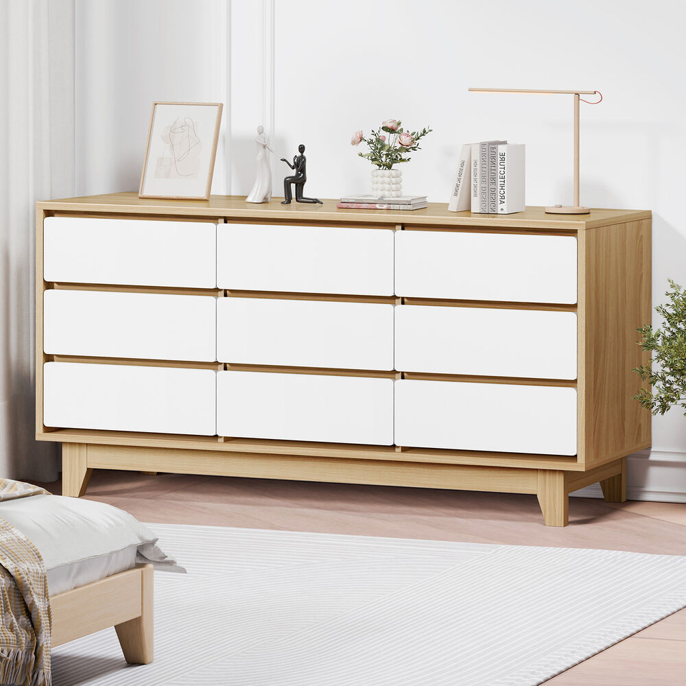 ALFORDSON 9 Chest of Drawers Minimalist Storage Cabinet Dresser Tallboy White
