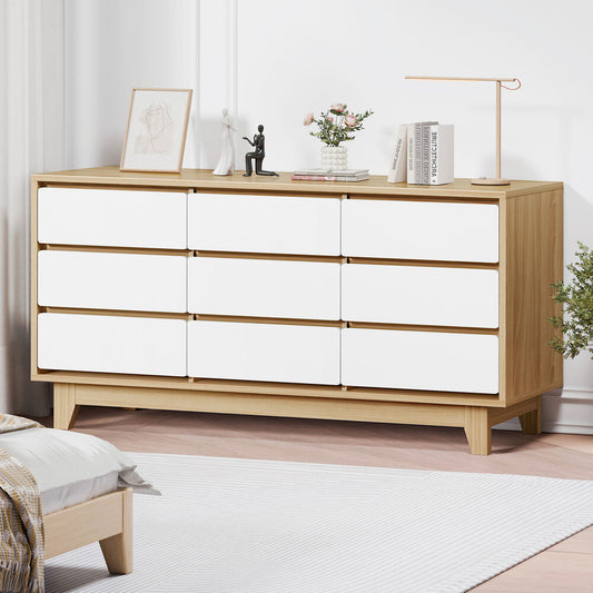 ALFORDSON 9 Chest of Drawers Minimalist Storage Cabinet Dresser Tallboy White