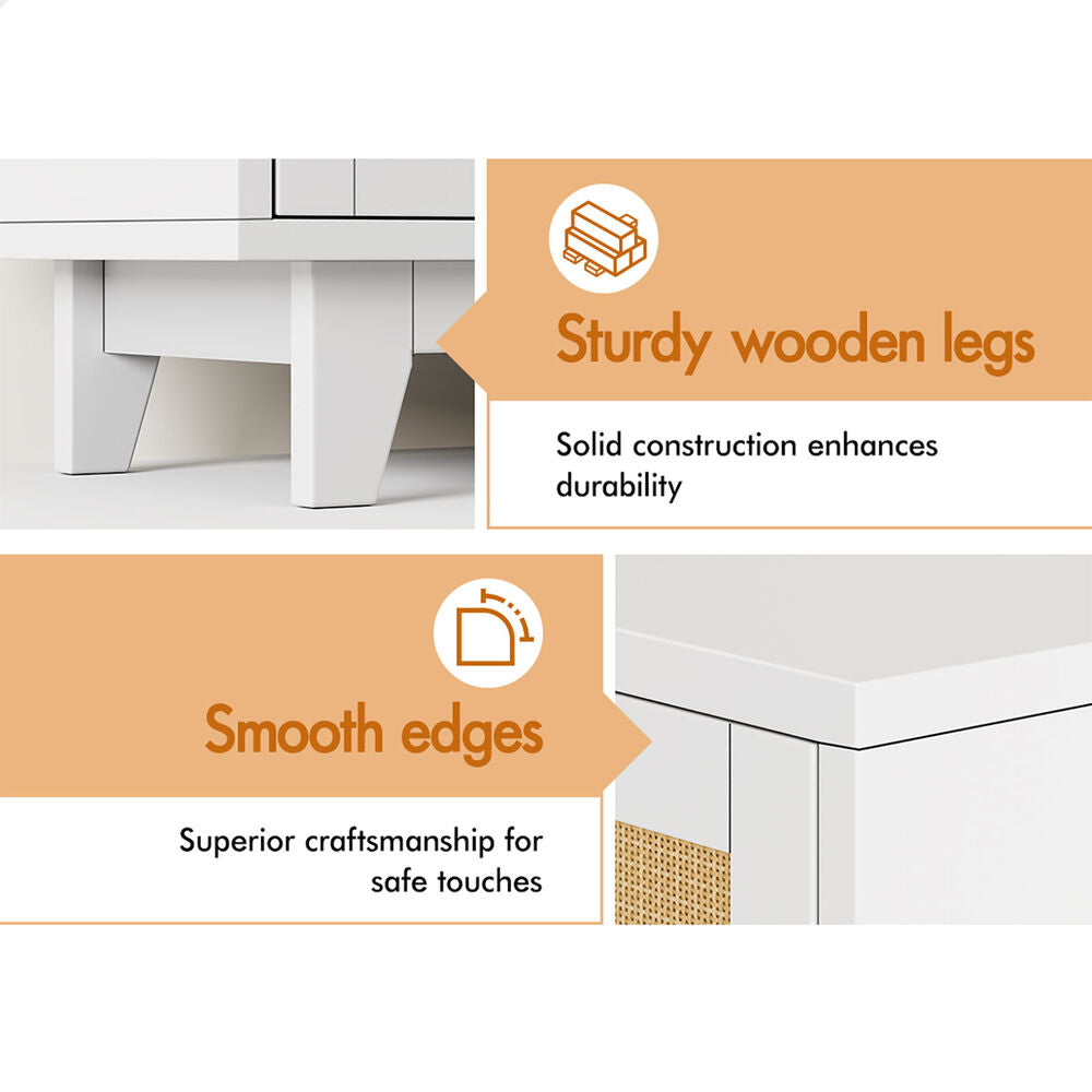 ALFORDSON 6 Chest of Drawers Rattan Storage Cabinet Dresser Tallboy White