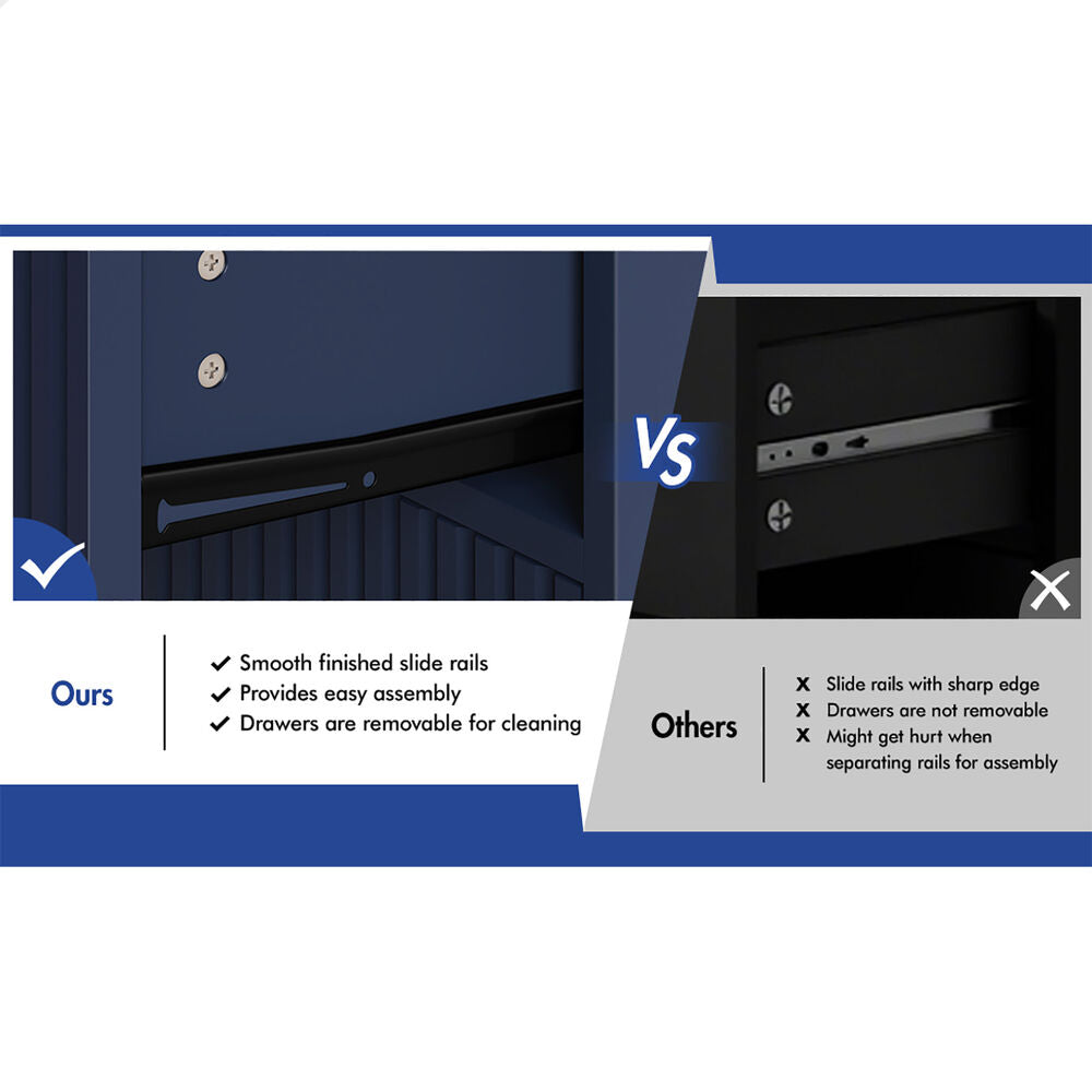 ALFORDSON 3 Chest of Drawers Modern Storage Cabinet Dresser Tallboy Blue