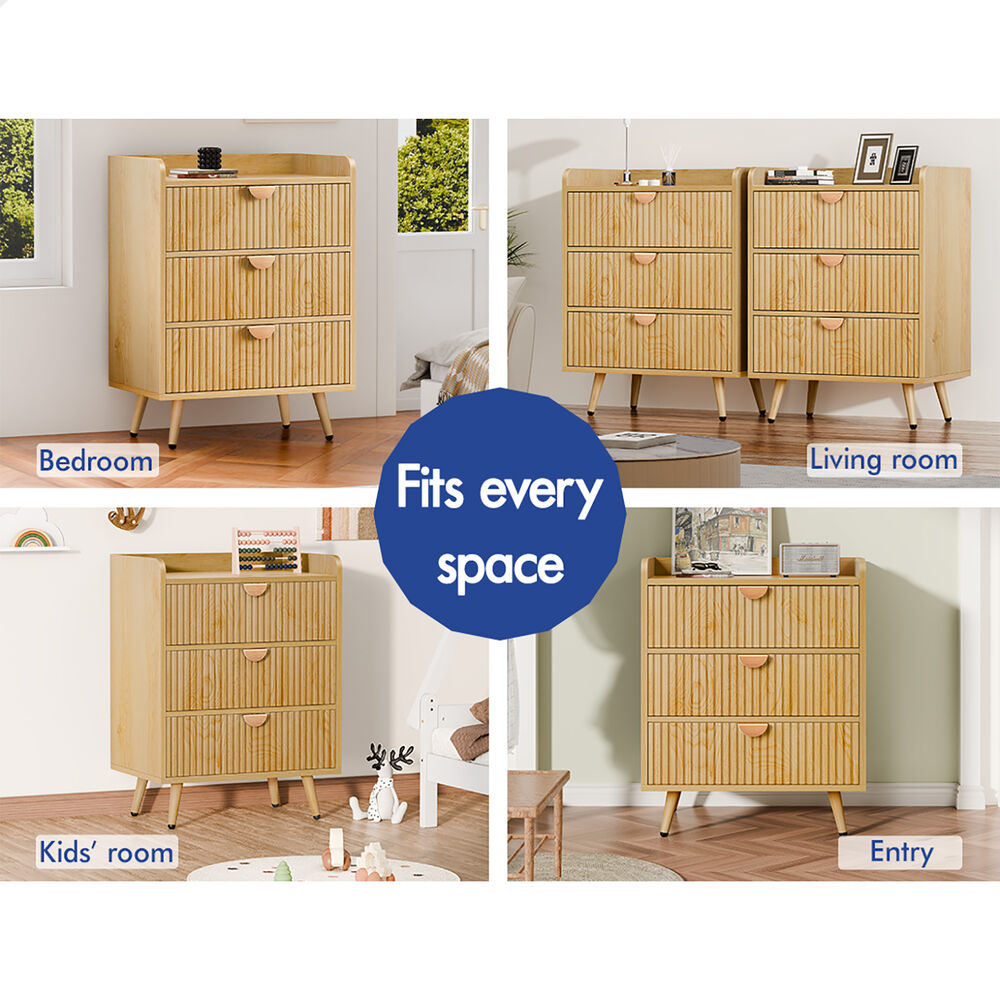 ALFORDSON 3 Chest of Drawers Modern Storage Cabinet Dresser Tallboy Wood