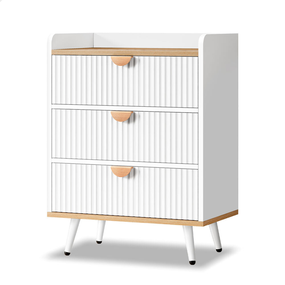 ALFORDSON 3 Chest of Drawers Modern Storage Cabinet Dresser Tallboy Wood White