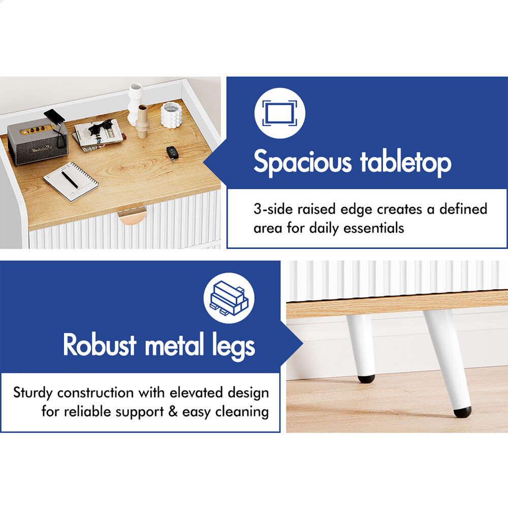 ALFORDSON 3 Chest of Drawers Modern Storage Cabinet Dresser Tallboy Wood White