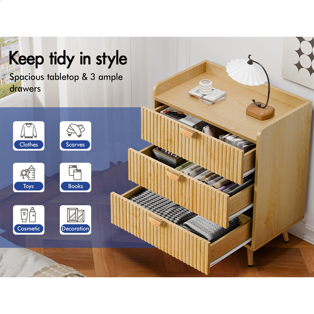 ALFORDSON 3 Chest of Drawers Modern Storage Cabinet Dresser Tallboy Wood