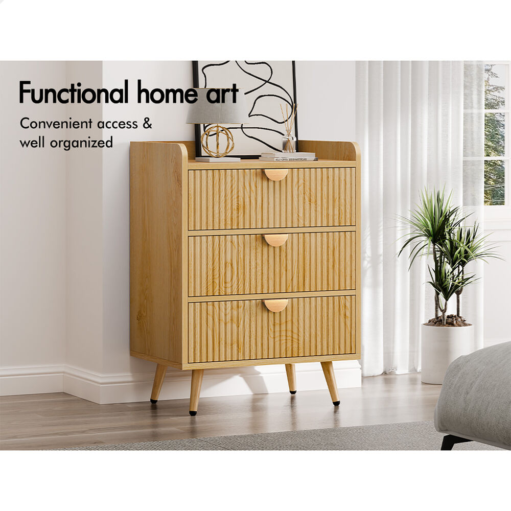 ALFORDSON 3 Chest of Drawers Modern Storage Cabinet Dresser Tallboy Wood