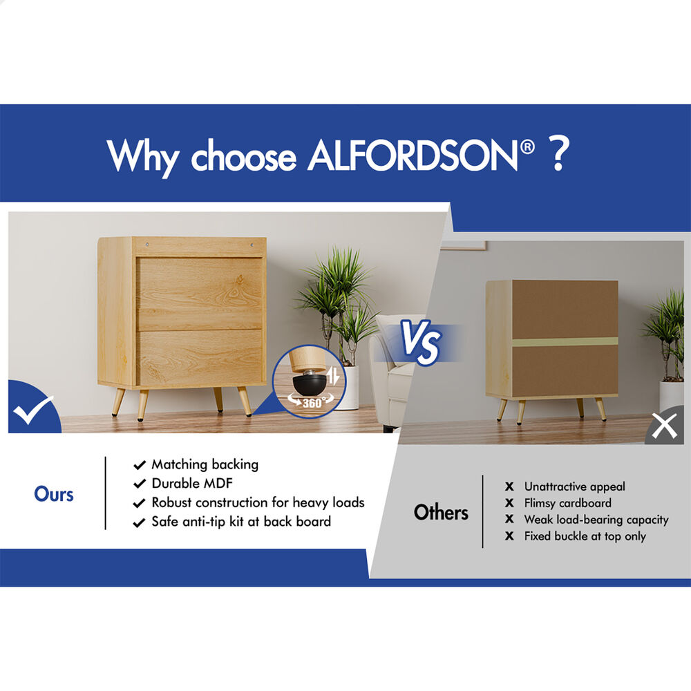 ALFORDSON 3 Chest of Drawers Modern Storage Cabinet Dresser Tallboy Wood